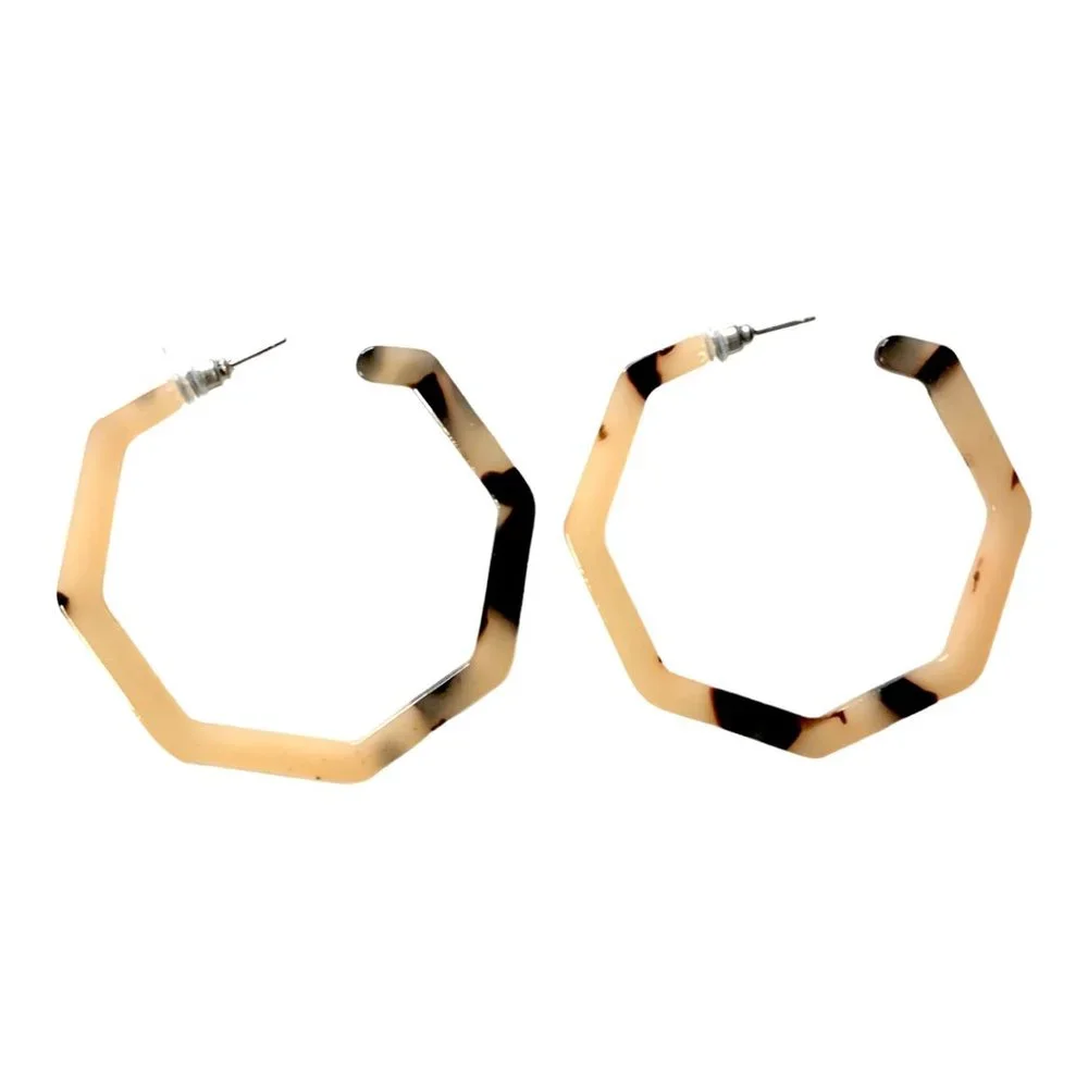 Tortoise Hoop Earrings - Picture 1 of 2